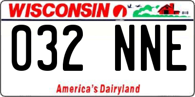 WI license plate 032NNE