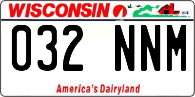 WI license plate 032NNM