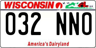 WI license plate 032NNO