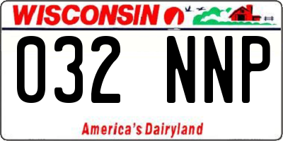 WI license plate 032NNP