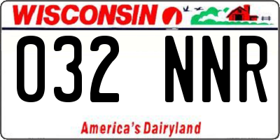 WI license plate 032NNR