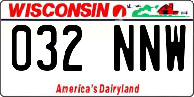 WI license plate 032NNW