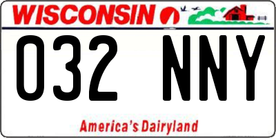 WI license plate 032NNY