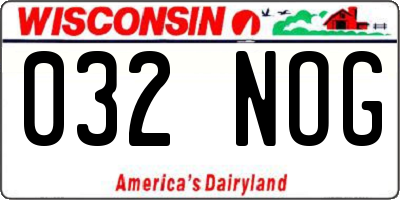 WI license plate 032NOG