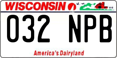 WI license plate 032NPB
