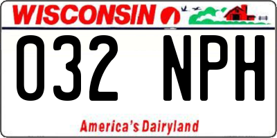 WI license plate 032NPH