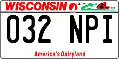 WI license plate 032NPI