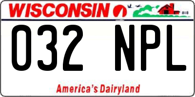 WI license plate 032NPL