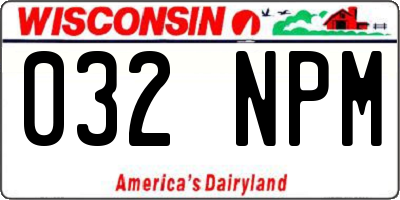 WI license plate 032NPM