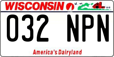 WI license plate 032NPN