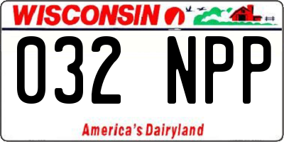 WI license plate 032NPP
