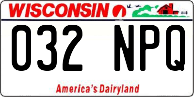 WI license plate 032NPQ