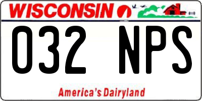 WI license plate 032NPS