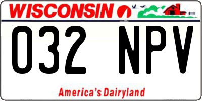 WI license plate 032NPV