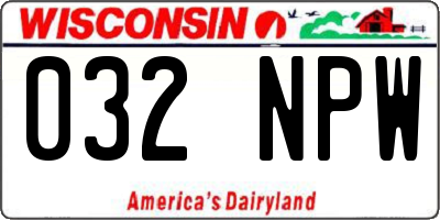 WI license plate 032NPW