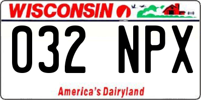 WI license plate 032NPX