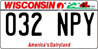 WI license plate 032NPY