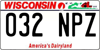 WI license plate 032NPZ
