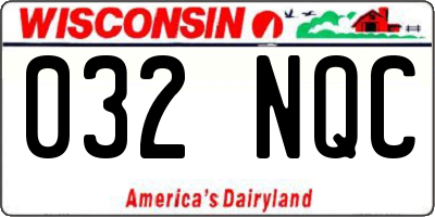 WI license plate 032NQC