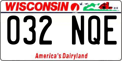 WI license plate 032NQE
