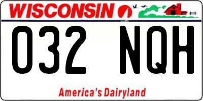 WI license plate 032NQH
