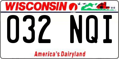 WI license plate 032NQI