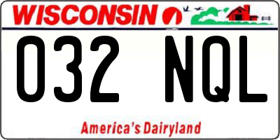 WI license plate 032NQL