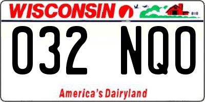 WI license plate 032NQO