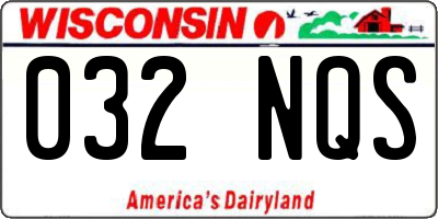 WI license plate 032NQS