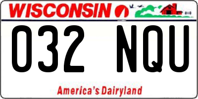 WI license plate 032NQU