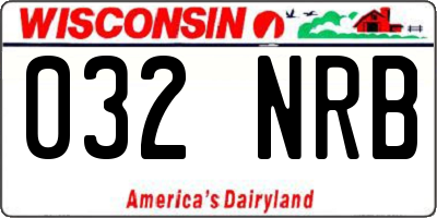 WI license plate 032NRB