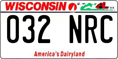 WI license plate 032NRC