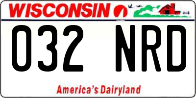 WI license plate 032NRD