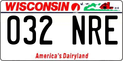 WI license plate 032NRE