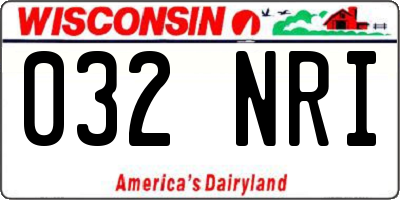 WI license plate 032NRI