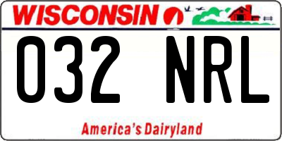 WI license plate 032NRL