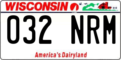 WI license plate 032NRM