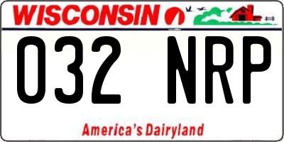 WI license plate 032NRP
