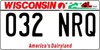 WI license plate 032NRQ