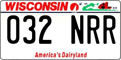 WI license plate 032NRR
