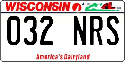 WI license plate 032NRS