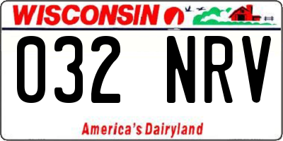 WI license plate 032NRV