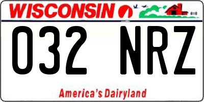 WI license plate 032NRZ