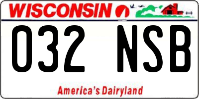 WI license plate 032NSB