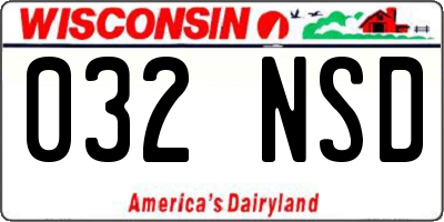 WI license plate 032NSD