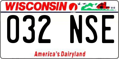 WI license plate 032NSE