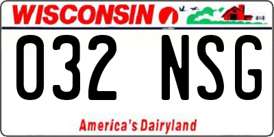 WI license plate 032NSG