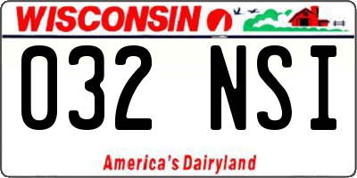 WI license plate 032NSI