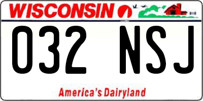 WI license plate 032NSJ