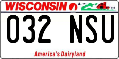 WI license plate 032NSU